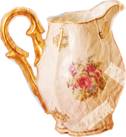 Vintage Feminine Romantic Teapot Cutout